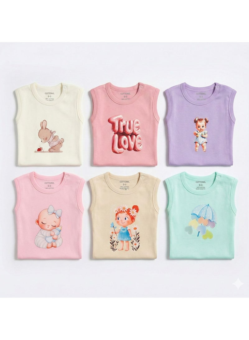 كوتونيل قطونيل باك يحتوي علي 6 قطع سالوبتكت قطن الوان بناتي - Image 2